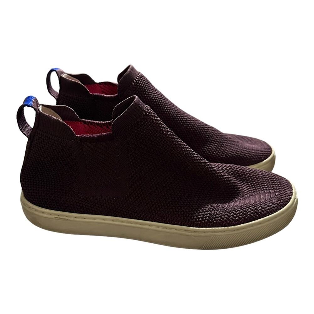Rothys The Chelsea Berry Lattice Fabric High Top Sneaker Slip On Boots Size 8.5‎
